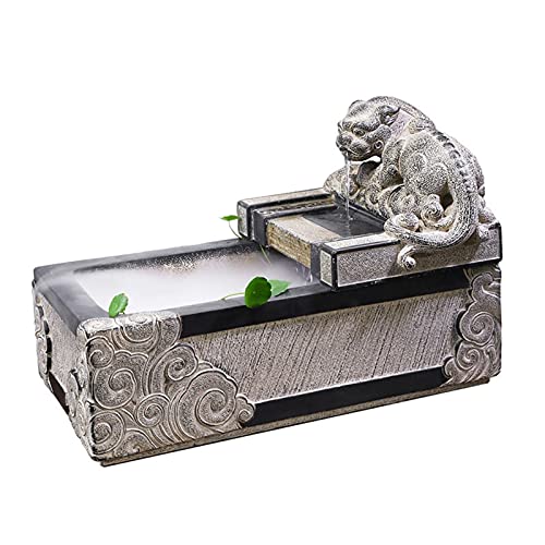 Sunesa Tabletop Fountain 14.1-Inch Faux Stone Indoor Tabletop Water Fountain Creative Feng Shui Lucky Decorations Office Relaxation Water Fountain Desktop Fountain #TOP14