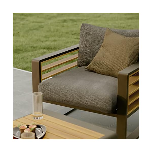IONIS Gartenlounge Set Aluminium & Teak Anthrazit