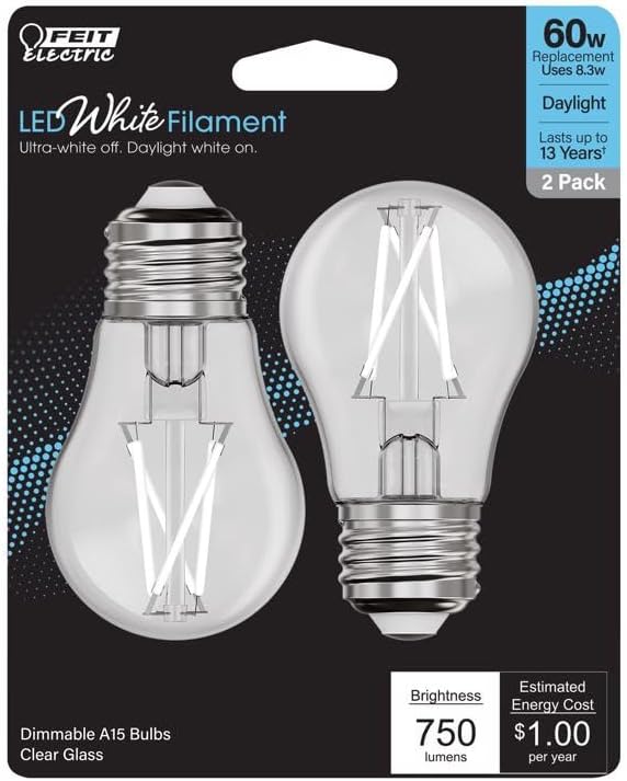 Feit Electric LED A15 E26 60W DL 2PK