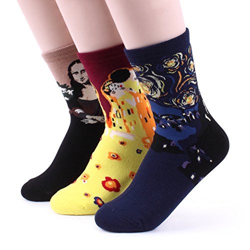Intype WOMEN's Famous Painting Crew Socks (4-Pack) DD2