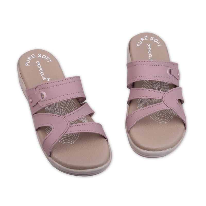 Image of ORTHO CLUB Women Orthopedic Comfort Slippers | Soft Cushioned Footbed | Anti-Slip Sole | Lightweight Daily Wear Sandals for Home & Outdoor Use