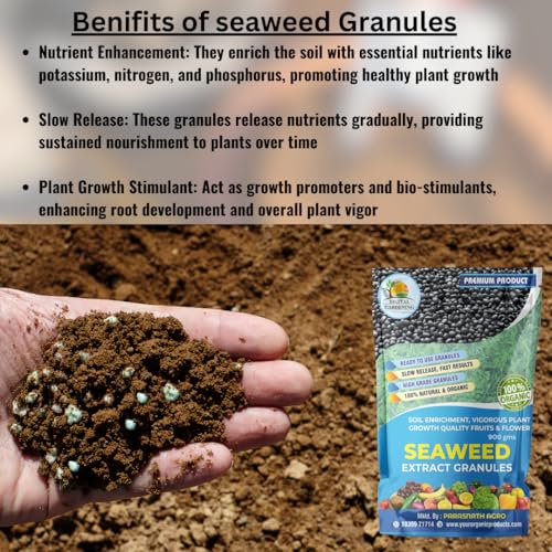Image of Organic Seaweed Granule Fertilizer | All Purpose Plant Food Granules for Plant Food, Vegan Organic Plant Fertiliser (900gms)