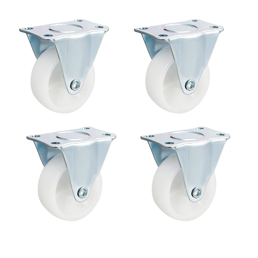 Set di 4 ruote girevoli piccole da 50 mm, ruote fisse per mobili, piccole ruote in gomma non girevoli per ruote di ricambio