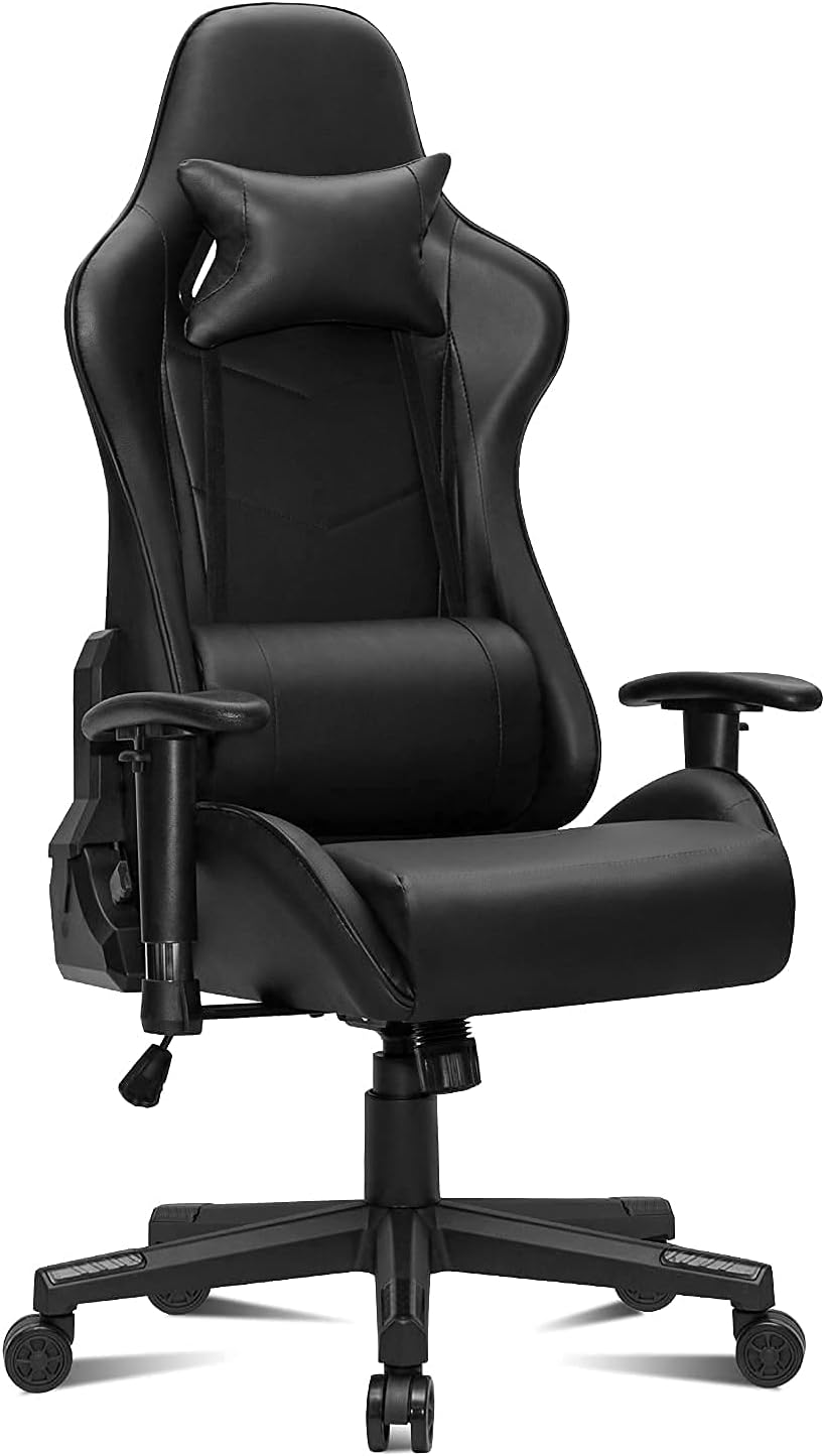 Buy Gaming Chair Racing Office Computer Chair With High Back Headrest Ergonomic Design 360 Degree Swivel Adjustable Tilt Angle Video Gaming Chair With Waist Pad Reclinable Backrest Black Online In Poland B0953fhd3s