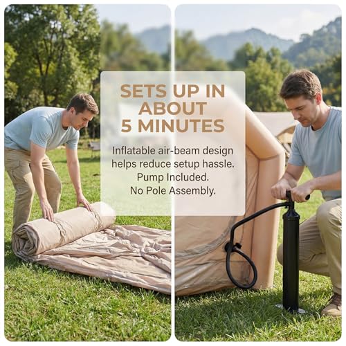 Carpa inflable para 4-6 personas, 4 estaciones, khaki miniatura 4