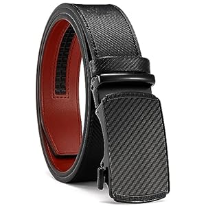 Leather Belts for Men YOORAN Ratchet Belt Sliding Buckle for Dress Pants Casual & Work 1 3/8″ Easily Adjustable Size