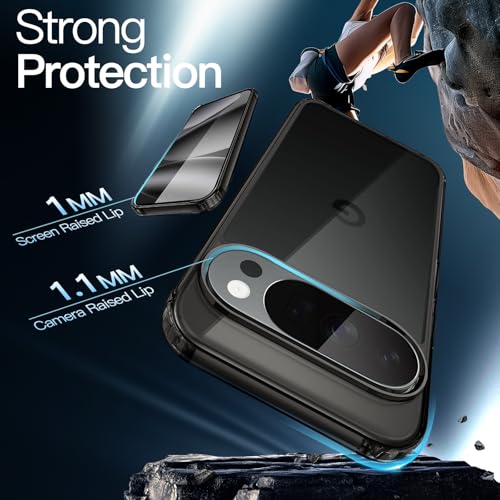 Image of JETech Cover Case for Google Pixel 10 Pro XL 2025, Non-Yellowing Shockproof Bumper Protective Phone Cover, Anti-Scratch Hard PC Back (Obsidian)