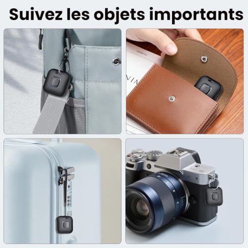 Hoxe Air Traceur Tag avec iOS Find My et Android Find Hub Lot de 4 (Noir) – vue 9