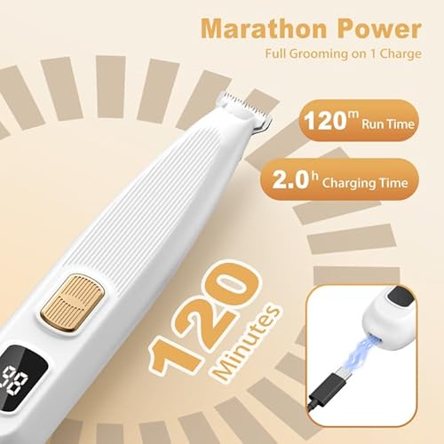 Yazeky Tosatrice Per Cani, Senza Fili Ricaricabili Rasoio Per Cani, Silenzioso Tagliapeli Per Zampe Impermeabile, Con Luce Led, Adatte Per Gatti Animali Zampe, Orecchie, Viso - 3