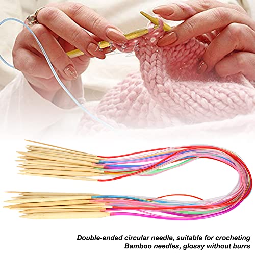 Agulha circular, agulha dupla com 18 peças com pacote de acessórios para suéteres para lenços de tri