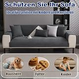 Sofa Überwurfdecke, Sofa Überzug, Sofabezug, Couchschoner, Überwurfdecken für Sofa, Hund Katze Sofa Überwurf, Couch Überzug L Form, Sofaschoner Rutschfest, Couch Bezüge, Dunkelgrau, 70*150CM