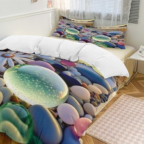 Parure de lit 3 pièces microfibre hypoallergique avec housse de couette - 5