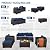Rattan Star 6 Pieces Patio Outdoor Furniture Conversation Sets Patio Wicker Sofa Set with Outdoor Couch Patio Chairs and Storage Table Non-Slip Cushions Waterproof Covers, Navy Blue