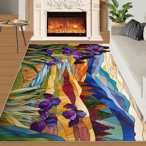 Tapis en verre texturé pour chambre et salon moderne chic
