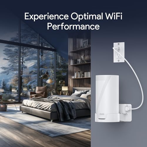 Image of XLTTYWL Wall Mount for TP-Link Deco WiFi 7 Mesh, White, 1 Pack | Fits Deco B25-Outdoor /BE65-5G /BE75 /85 /95 & BE17000 /22000 /33000, Durable ABS, Space-Saving Design, Secure Mount