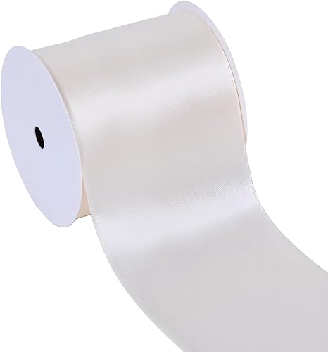 Miniatura 28 de YAMA Cinta de satén de doble cara, 7/8 pulgadas, 25 yardas para envolver regalos, color rosa