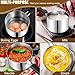 E-far 1 Quart Sauce Pan with Lid, Stainless Steel Tri-Ply All Clad Small Cooking Pot with Pour Spout, Multipurpose Induction Saucepan & Stay-Cool Handle, Compatible with All Cooktops, Dishwasher Safe