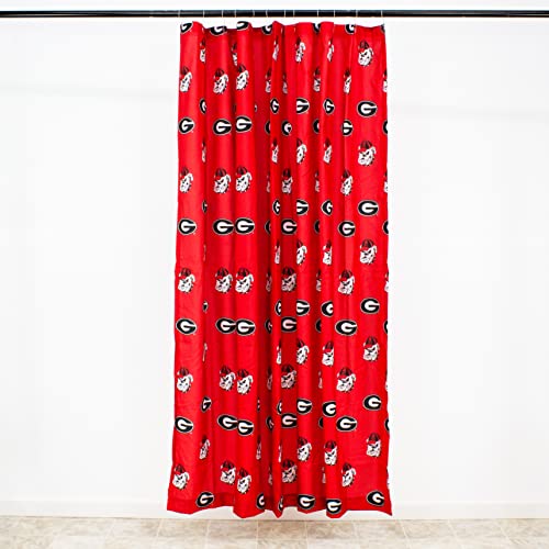 Image of College Covers Everything Comfy Georgia Bulldogs Bright and Colorful Shower Curtain Cover 70 inch x 72 inch