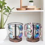 Sunglasses Organizer Wood Glasses Holder Stand, Metal Sunglass Storage Display Rack for 12Pairs Eyeglasses, Eyewear Organizer for Dresser Table Desk Countertop Bedroom - Image 5