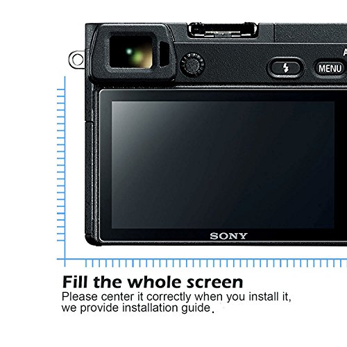 Qibox Glass Screen Protector Compatible With Sony Alpha A6600 A6100 A6400 A6000 A5000 A6300 Nex-7 Nex-3N Nex-5 Nex-6L, 3-Pack Tempered Glass Anti-Scratch Ultra-Clear Cover(Not For A6500/A5100) #TOP2