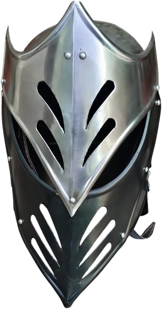 ARTIZANSTORE Medieval Knight Helmet: 18g Mild Steel, LARP Cosplay Costume