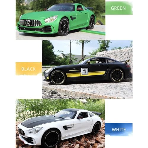Image of Invite Enterprise 1:24 Diecast Model Alloy Mrcedes AMG GTR Alloy Metal Pull Back with 6 Openable Doors & Sound Light Toy car for Kids Best Gift Toys for Kids Boys (Green)