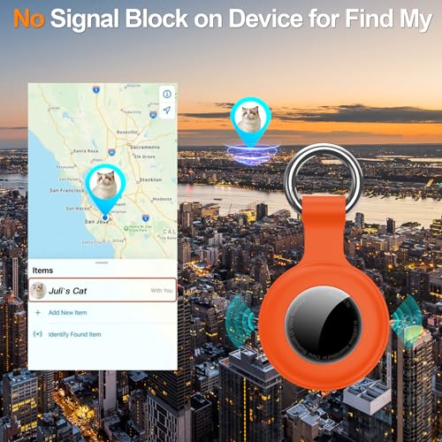 Image of hitfine Case Holder with Keychain IPX8 Waterproof,Shockproof GPS Cover [Anti-Scratch] [PC+Silicone] for Item Finders Case for Pets,Kids,Luggages
