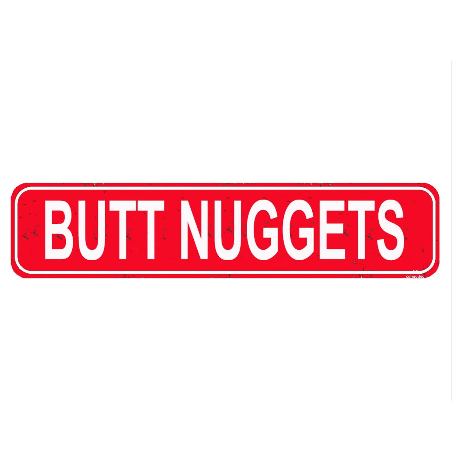 Butt Nuggets Chicken Coop Tin Sign Street Funny Metal Sign Wall Decor for Farmhouse Home Bar Garage Man Cave Wall Art Gift Red 4x16 Inch