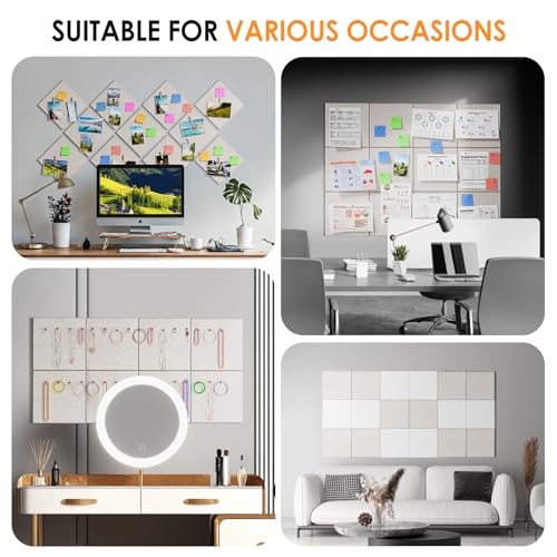 Image of MaxGear Felt Bulletin Board 48 inch x 36 inch, Light Tan Felt Wall Tiles Wall Decor