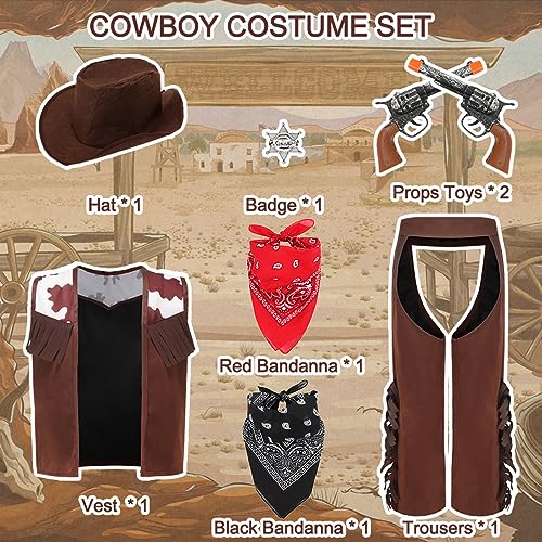 Disfraz de vaquero para niños 7-8 años miniatura 2