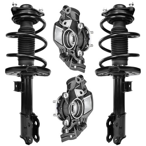 Image of Detroit Axle - 2.0L Front Struts & Loaded Knuckle Kit for 2011 Kia Optima, 2 Steering Knuckles w /Wheel Bearing Hubs Assembly 2 Struts with Coil Spring Replacement Suspension Kit