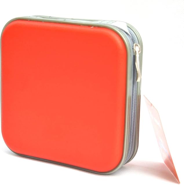 Portable Cd Case, Yeqoo 40 Disc DVD VCD DJ Storage Album Bag Hard Box Double side DVD storage case (Red)