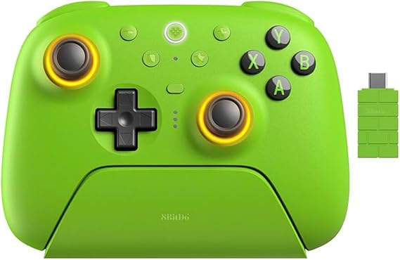 AKNES 8BitDo Ultimate 2 Kablosuz Kumanda, Windows/Android/Steam için, TMR Joysticks, 1000Hz Sorgulama Oranı, Dokunmatik/Salon Tetikleri, Hareket Kontrolü, L4/R4 ve 2 Programlanabilir Arka Düğme