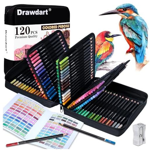 Drawdart 120 Colored Pencils for Adult Coloring Books, Professional Soft Core Drawing Sketching Shading Pencils Set with Zipper Case, Coloring Pencils for Adults, Artists, Professionals and Colorists