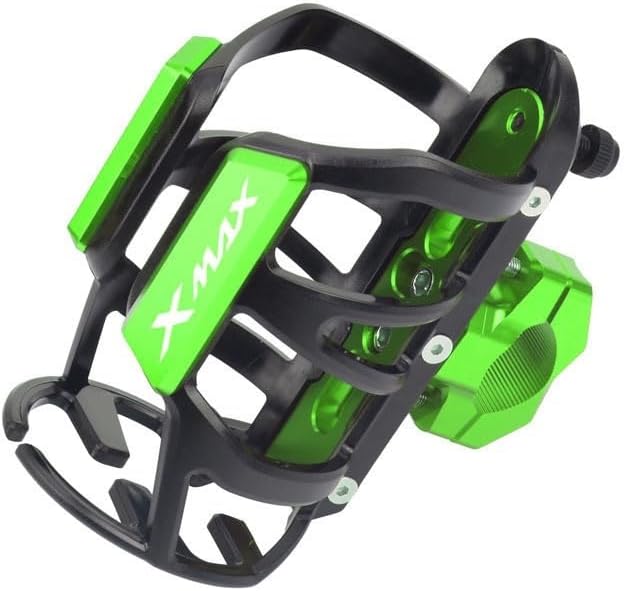 F Motorcycle CNC Beverage Water Drink Cup Bottle Rack Holder Mounted for Yamaha XMAX300 400 125 X-MAX 125 250 300 400 Y (Color  Green)