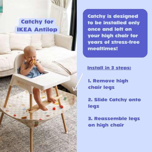 Image of CATCHY - High Chair Food Catcher - Compatible with IKEA Antilop High Chair | High Chair Food Catcher - High Chair Sold Separately - Baby & Toddler Food & Mess Catcher - Under High Chair Accessory