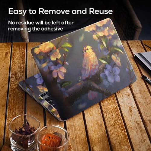 Image of Galaxsia Floral D63 Full Body Vinyl Laptop Skin /Sticker /Cover Upto 15.6 Inches Laptops Laminated-Removable-HD Quality Compatible for Hp-Dell-Sony-Lenovo-Asus etc.(15x10 Inches)