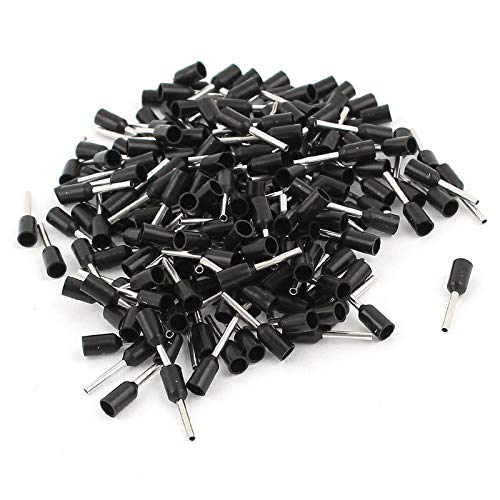 1.5 SQMM (E1508) Wire Ferrules Copper Crimp Connectors,Wire Crimping Tool Kit,Insulated Cord Pin End Terminal, Color Black Pack of 100 Pcs