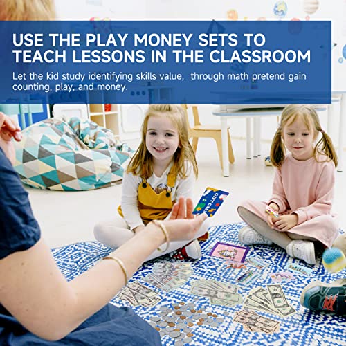 231Pcs Play Set, Fake Coins For Cash Register, Prop Set Include Wallet And Fake Credit Cards, For Kids Pretend Play And Math Learning Toy #TOP6