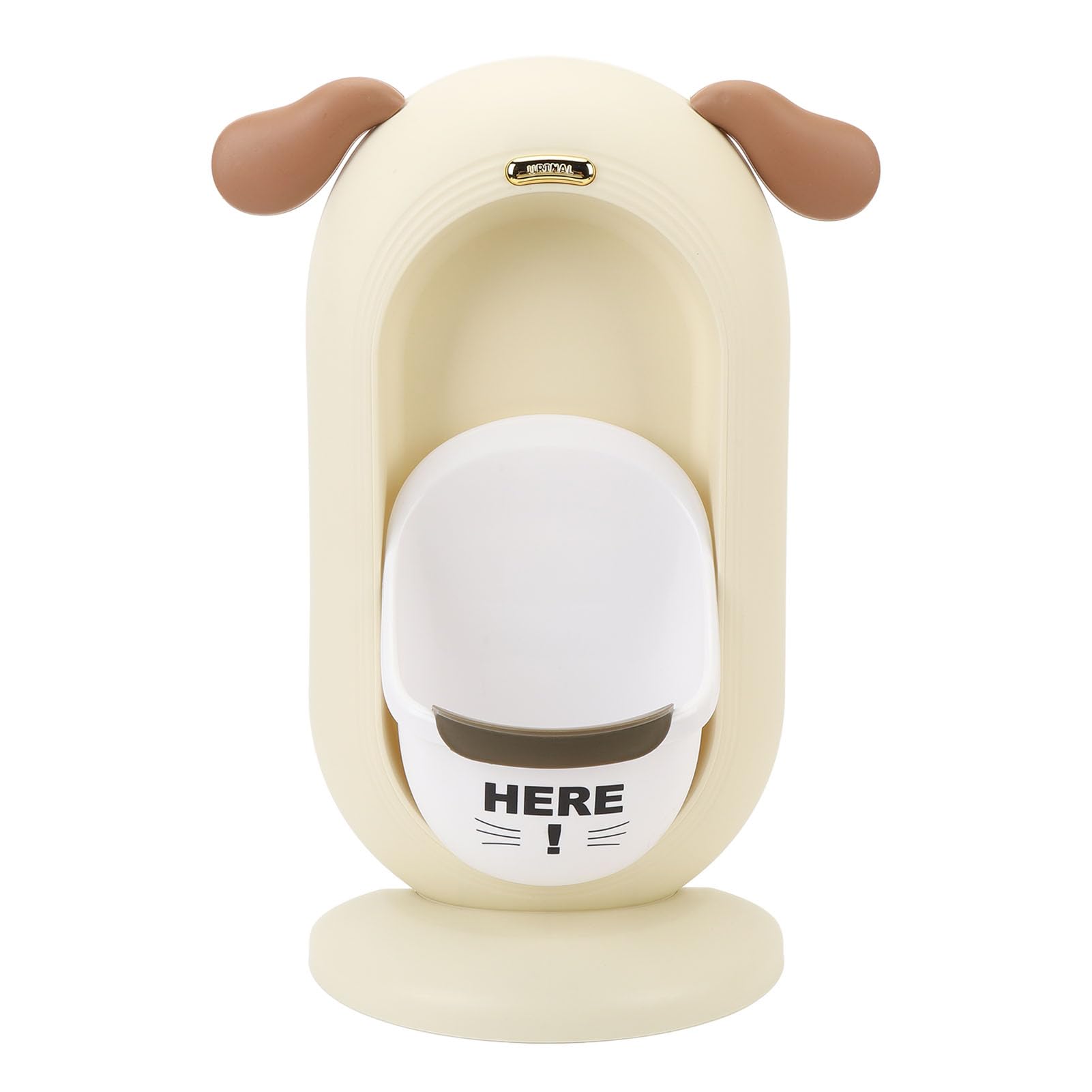 Potty Training Urinal, Cute Toddler Pee Trainer Wall Mounted Toddler Urinal, Boy Urinal with Funny Aiming Target for Kids Toddlers, Removable Urinal Basin (Cream Color)