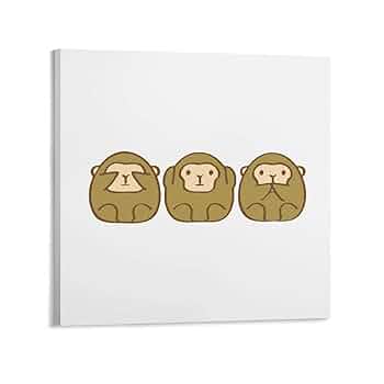 お洒落　アートパネル, フレーム付きアクリルフレーム 三猿, 三匹の猿. アートパネル 水晶絵 3匹のサル ブランドオマージュ ヴィトン