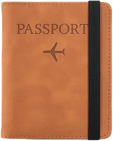 Porta Passaporte Com Elástico Ajustável Organizador De Documentos De Viagem Carteira Porta Cartões Capa Slim Doleira Antifurto Ideal Para Viagens (Marrom)