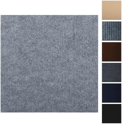 Carpet Tile 12” X 12” Self Adhesive Carpet Floor Tiles Anti-Slip Reusable Carpet Squares Peel and Stick Carpet Floor Tile Easy Install DIY for Bedroom Living Room(10 Pcs)