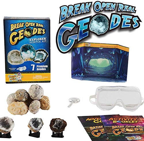 Discover with Dr. Cool Explorer Geode Kit - Break 7 Geodes from 2-3 Different Mines!