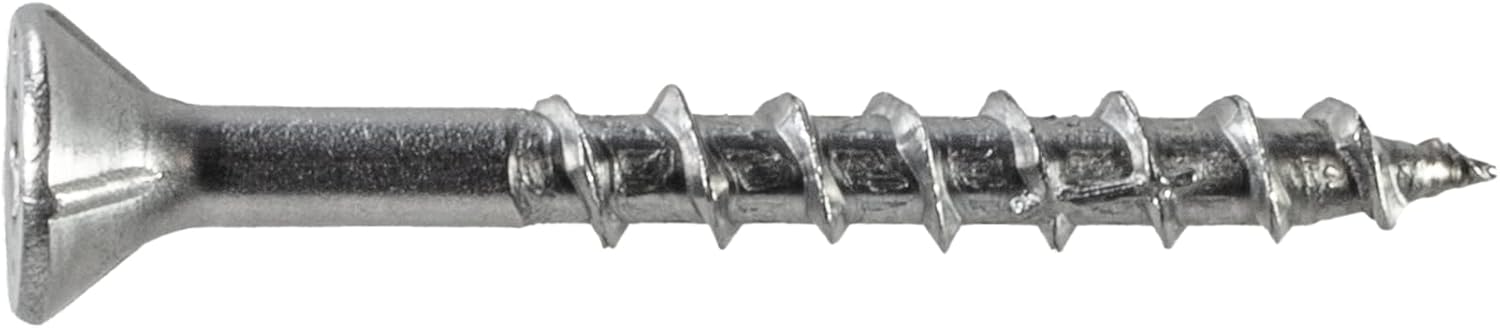 Simpson Strong-Tie T08162WPP Deck-Drive DWP Wood SS Screw — #8 x 1-5/8 in. T20, Flat Head, Type 316 (350-Qty)