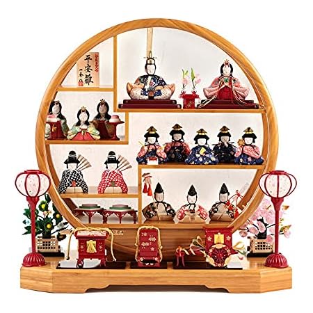 Amazon 雛人形 コンパクト 一秀 ひな人形 雛 木目込人形飾り 十五人飾り 木村一秀作 まどか飾り 平安雛 H033 Mifz Id 015 おもちゃ おもちゃ