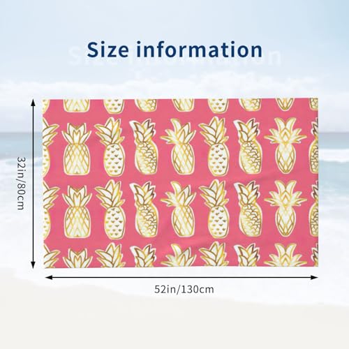 Serviette de bain microfibre ananas 81x132 cm absorbante - 4