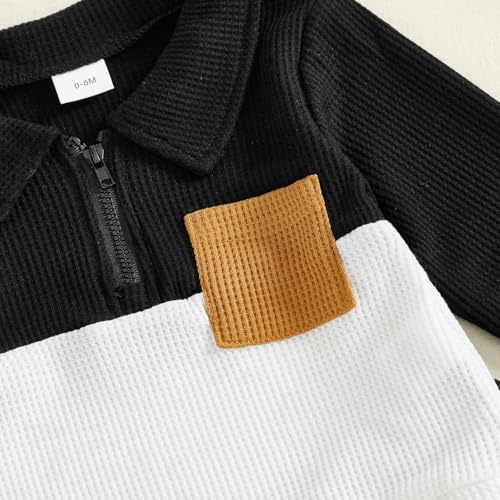 Image of VISGOGO Baby Boy Clothes Toddler Fall Winter Outfit Sweater Toddler Boy Striped Clothes 6 12 18 Months 2 3T 4T Pant Set