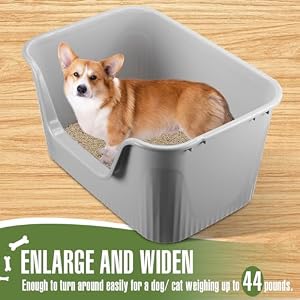 Hushee 2 Pcs Extra Large Litter Boxes with High Sides 30.9 x 21.5 x 16.1'' Jumbo Litter Box for Dogs Cats Open Top Low Entry Multi Cat Litter Box Hushee 2 Pcs Extra Large Litter Boxes with High Sides 30.9 x 21.5 x 16.1” Jumbo Litter Box for Dogs Cats Open Top Low Entry Multi Cat Litter Box