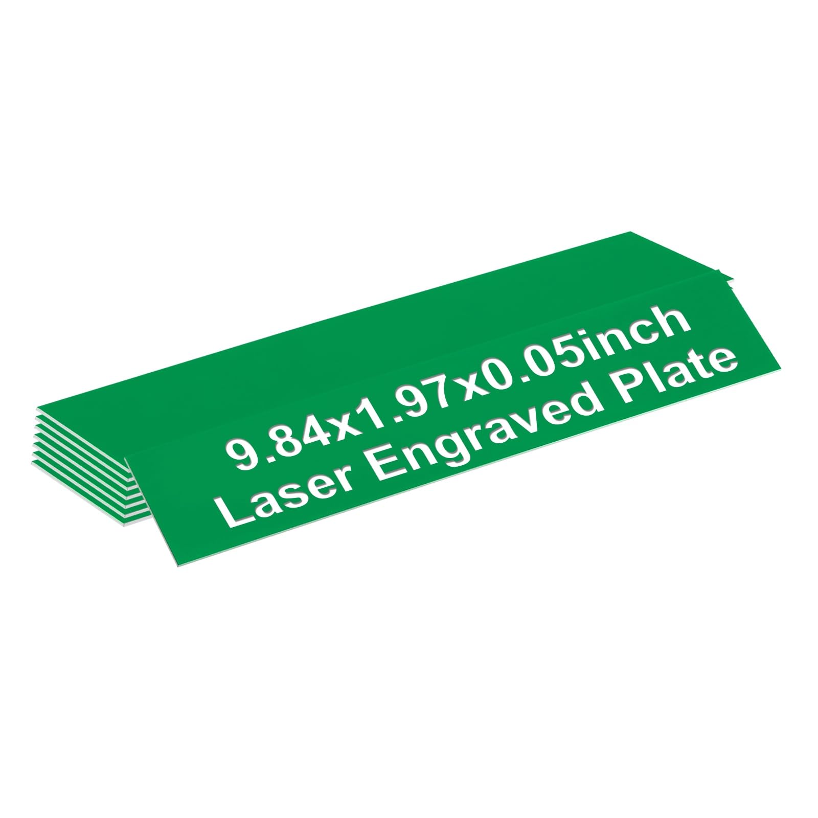 PATIKIL Blank Name Plates, 9.84x1.97" Engraved Name Plates Name Plate Personalized Custom Door Signs Desk Tags for Office Classroom, Green Color White Letter, 8 Pcs